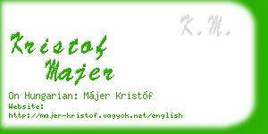 kristof majer business card